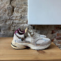 Basket beige & bordeaux