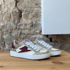 Baskets Semerdjian Blanc & Bordeaux Paillettes