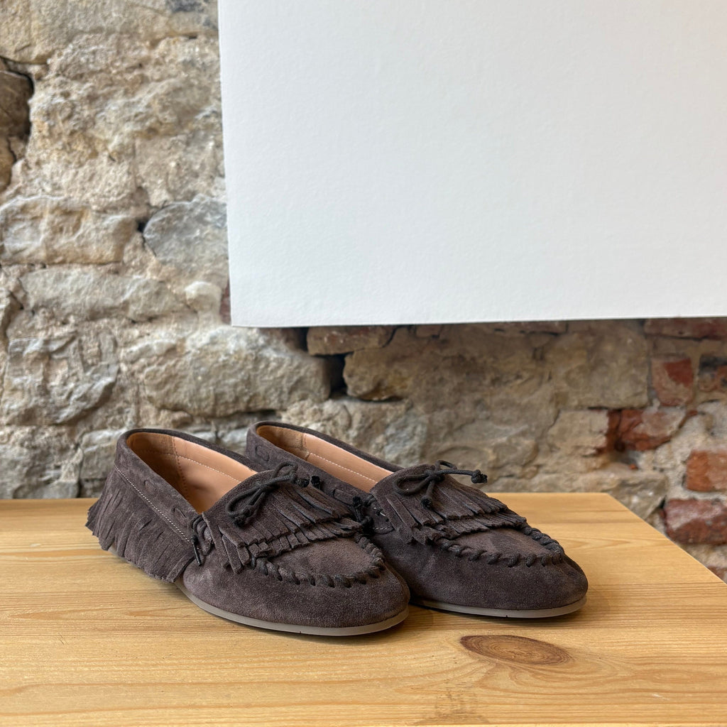 Mocassin Bateau à franges Chocolat