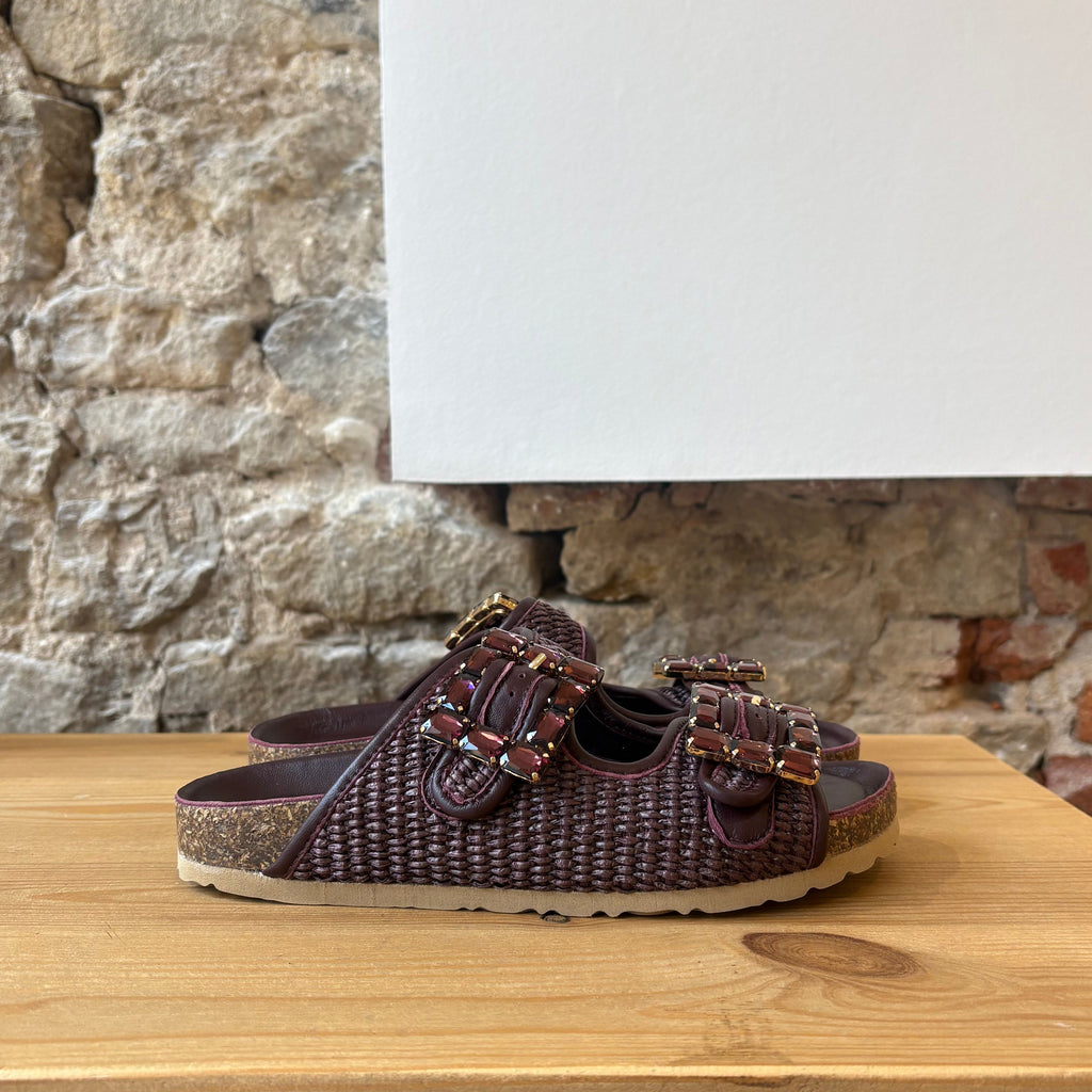 Mule Rafia Bordeaux