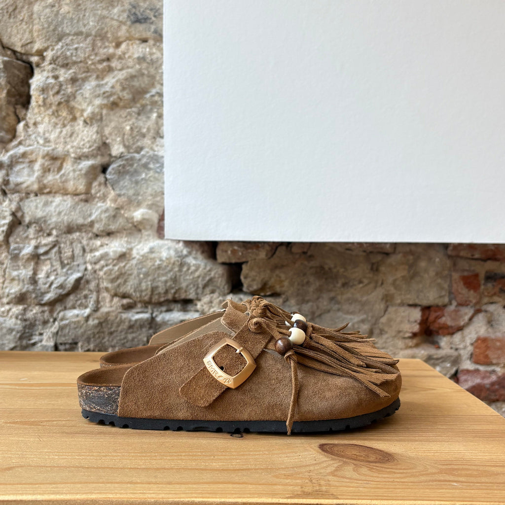 Sabot à franges Daim Camel