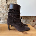 Bottine daim et cuir