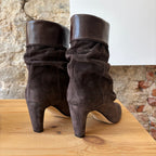 Bottine daim et cuir