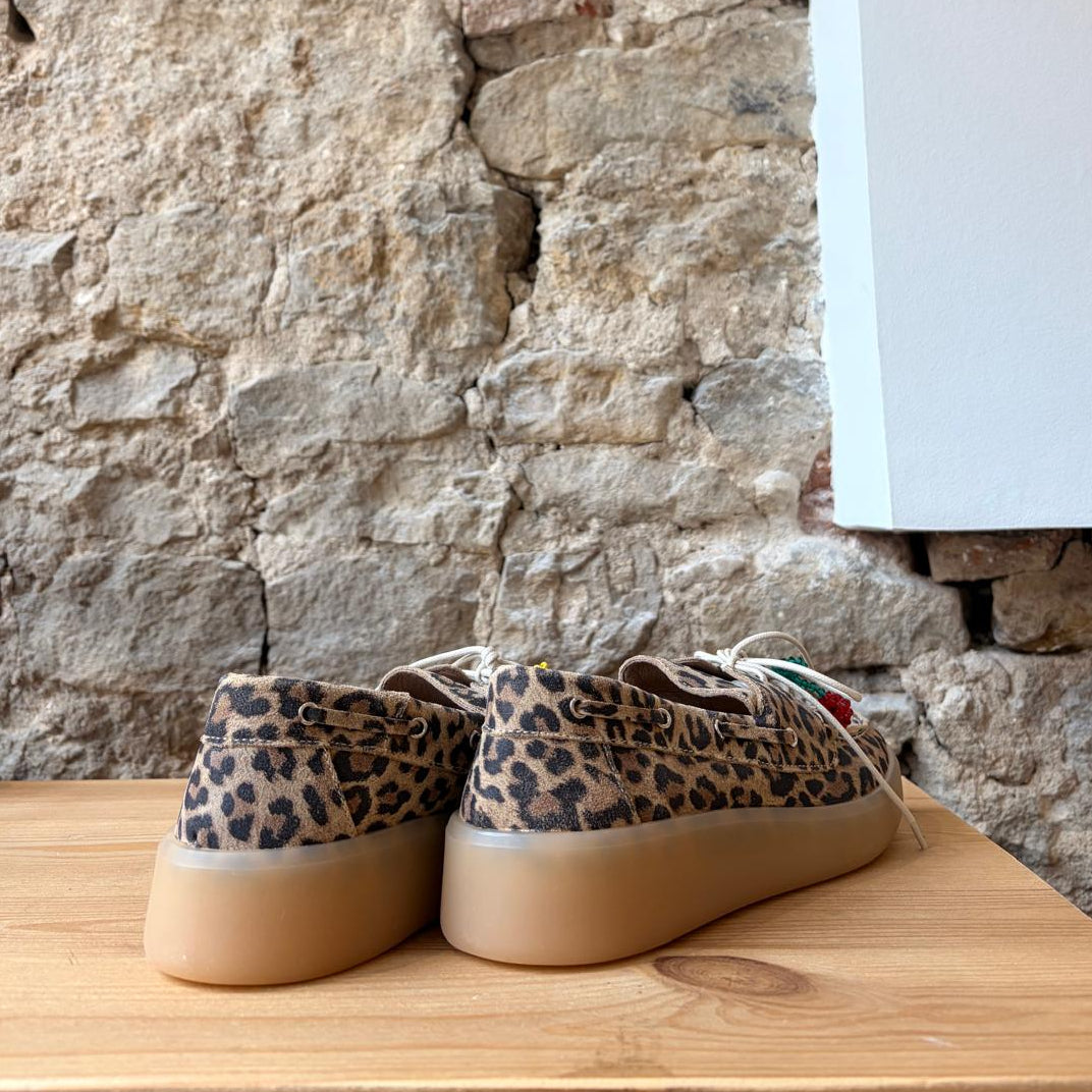 Mocassin Bateau Méliné Léopard