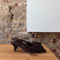 Slingback Chocolat à franges