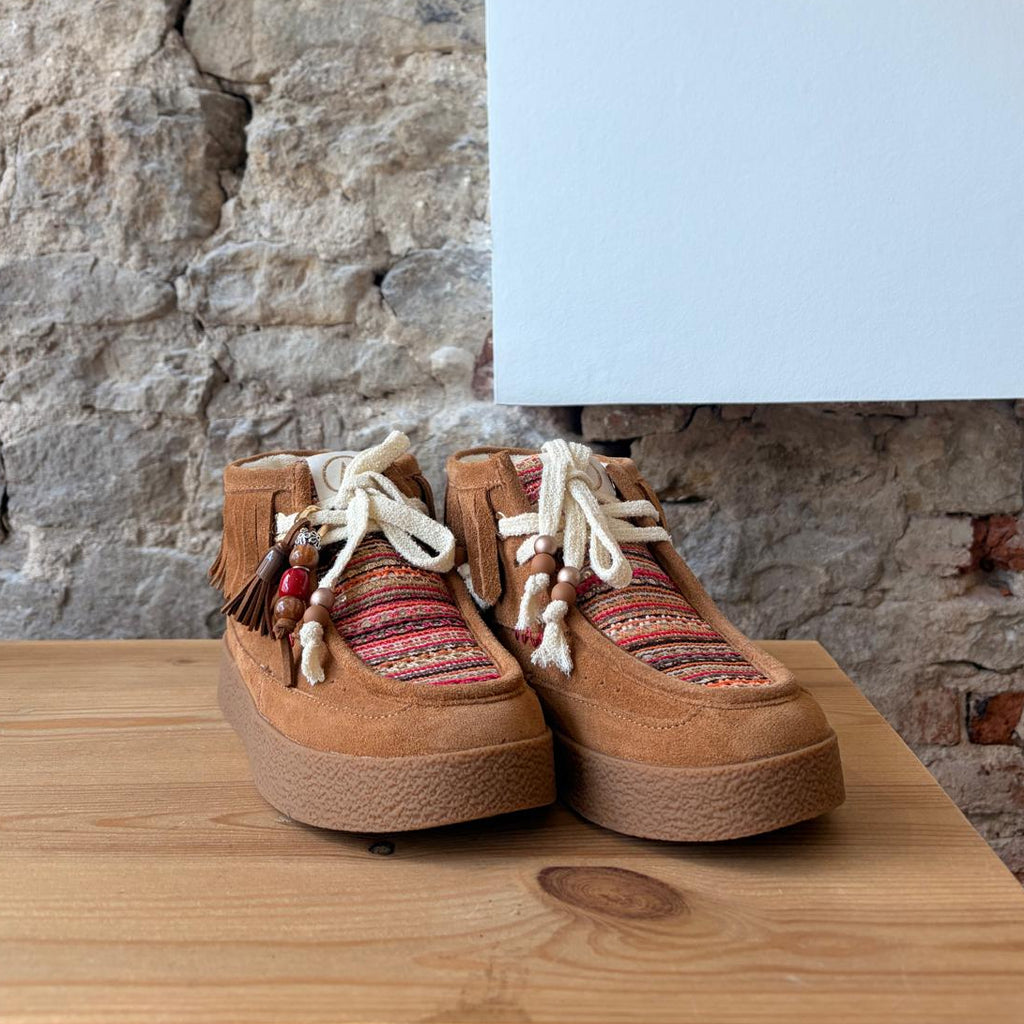 Bottine mocassin Camel