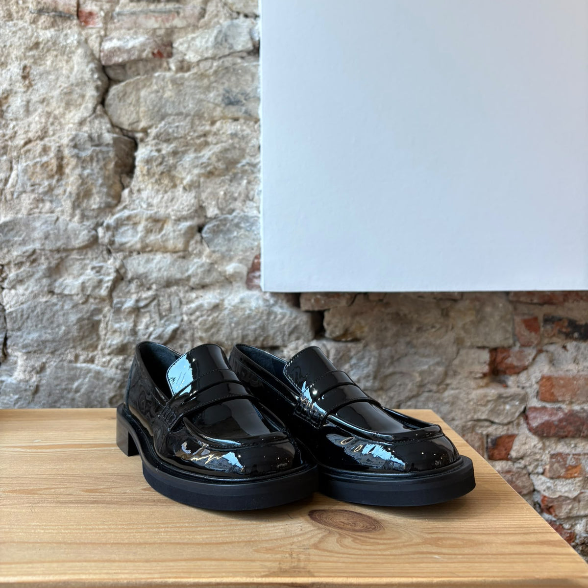 Mocassin noir brillant