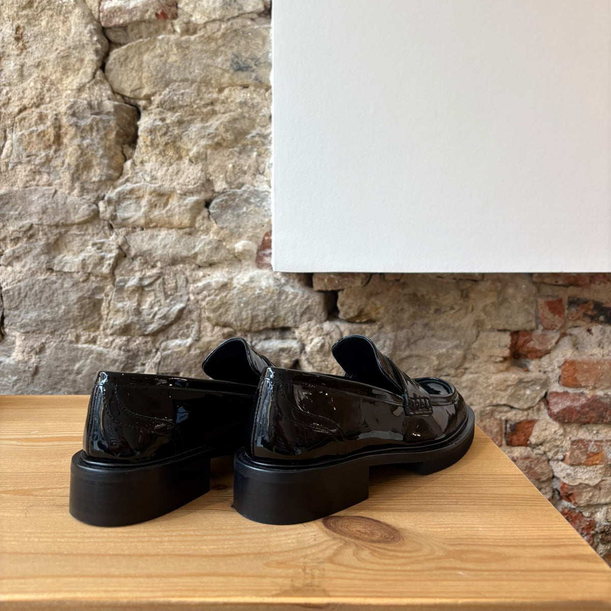 Mocassin noir brillant