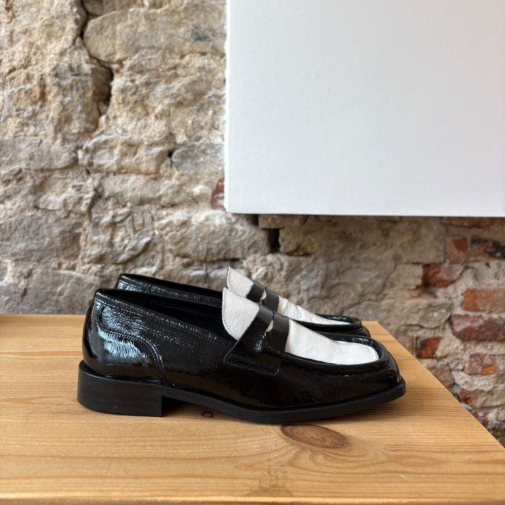 Mocassin noir & blanc