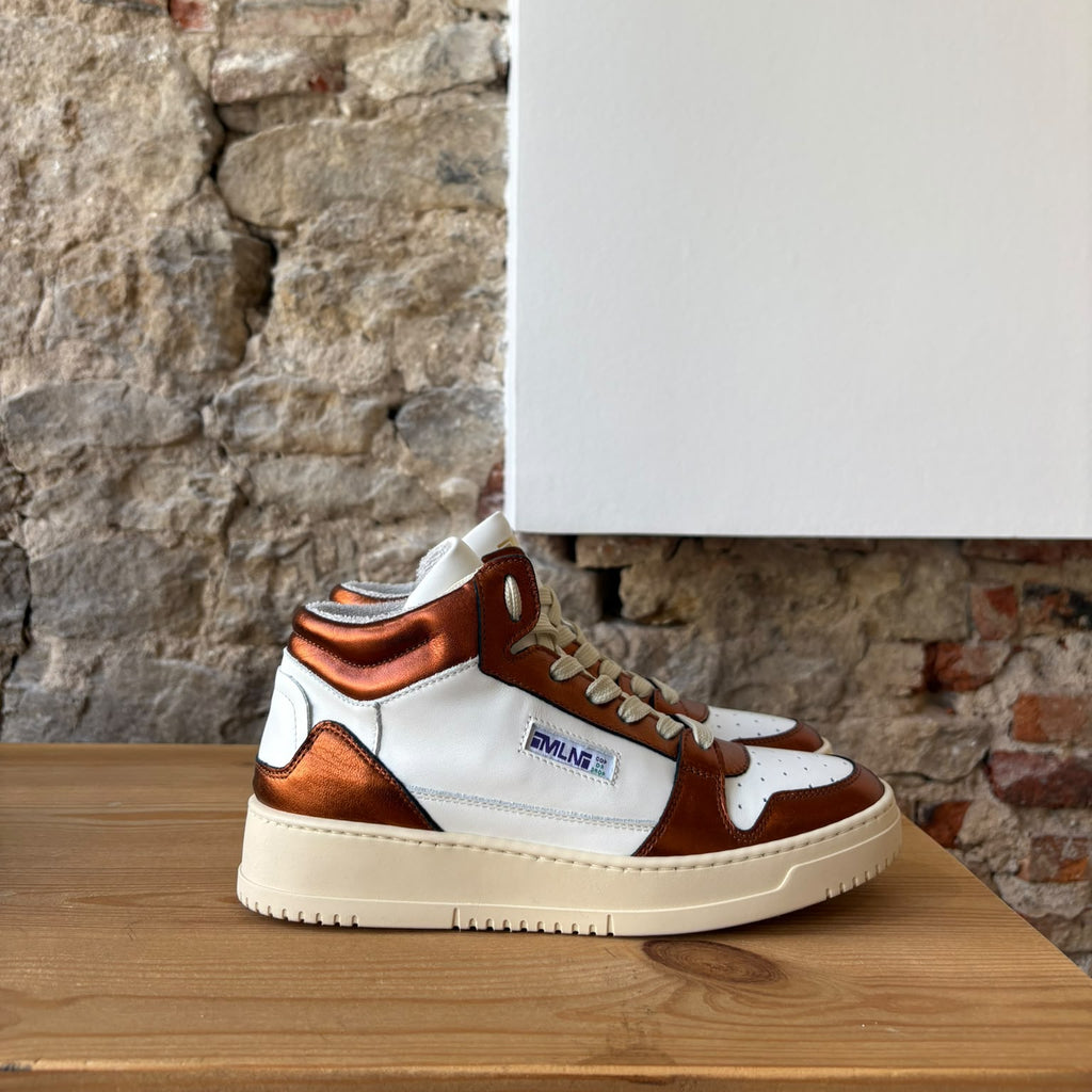basket haute blanc & brique