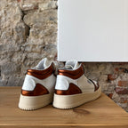 basket haute blanc & brique