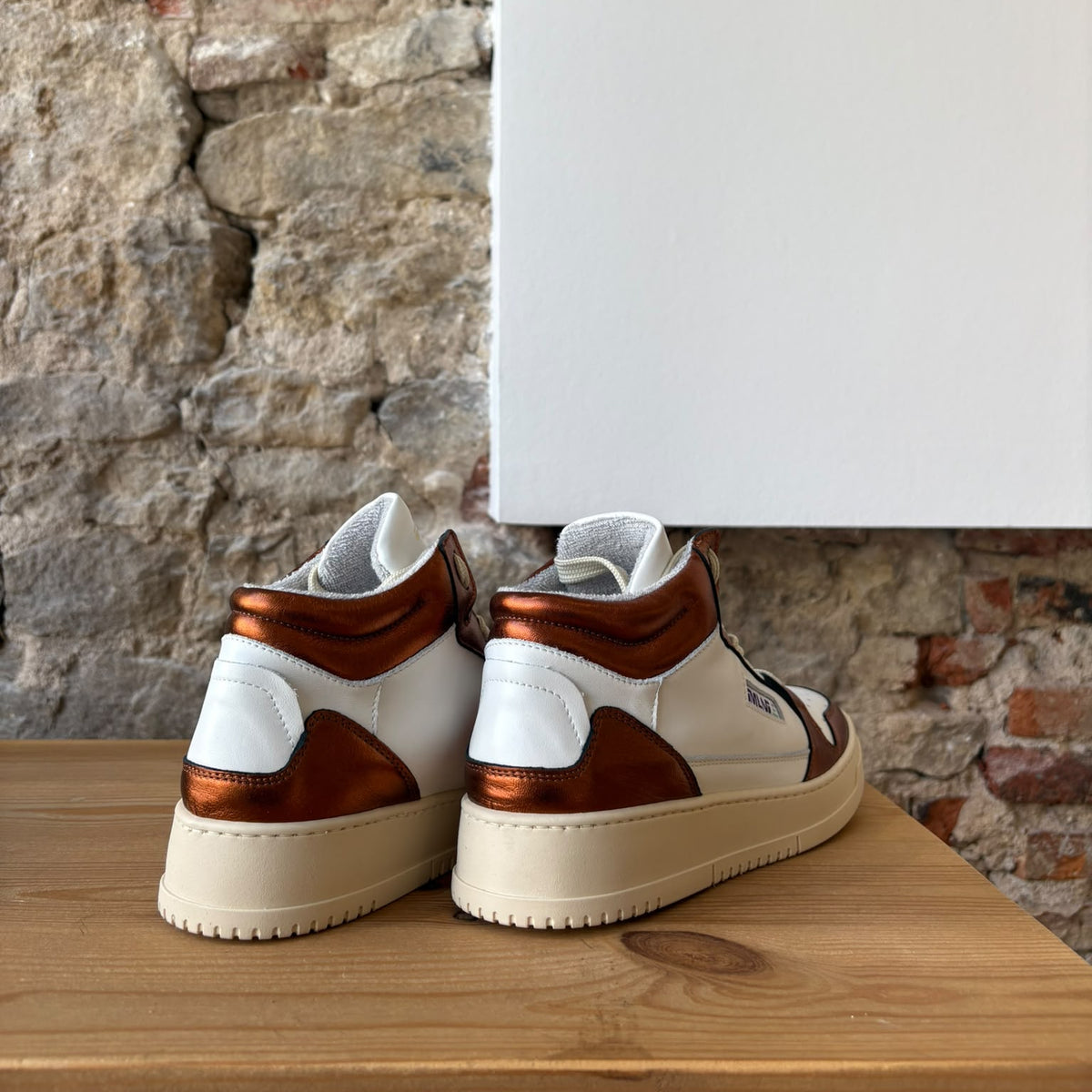 basket haute blanc & brique
