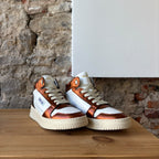 basket haute blanc & brique