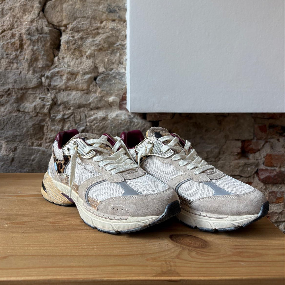 Basket beige & bordeaux